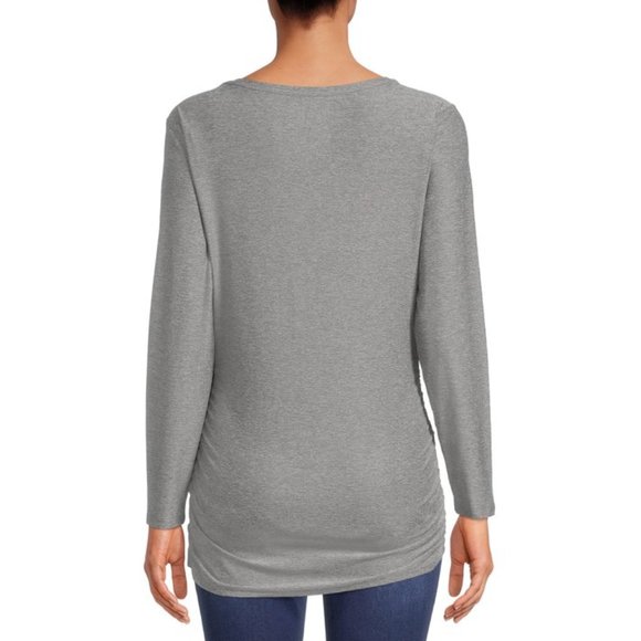 Maternity Lightweight Long Sleeve Medium T-Shirt, grey - Picture 3 of 4